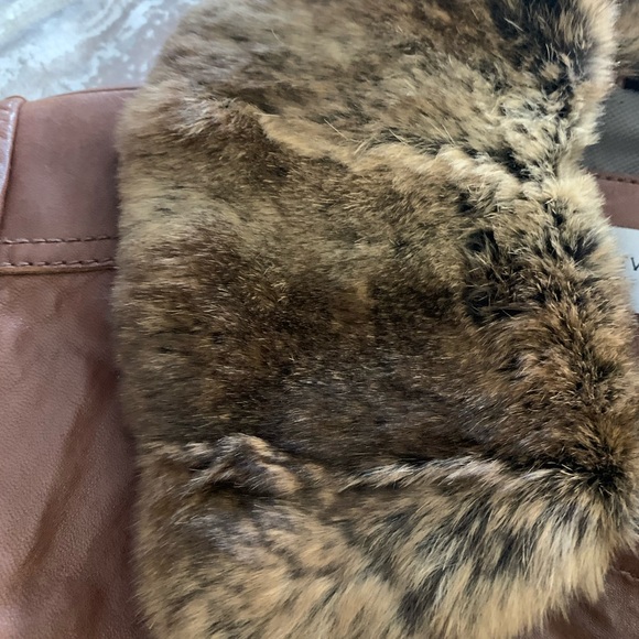 Marc New York rabbit fur collar bomber jacket, size medium - Picture 2 of 10